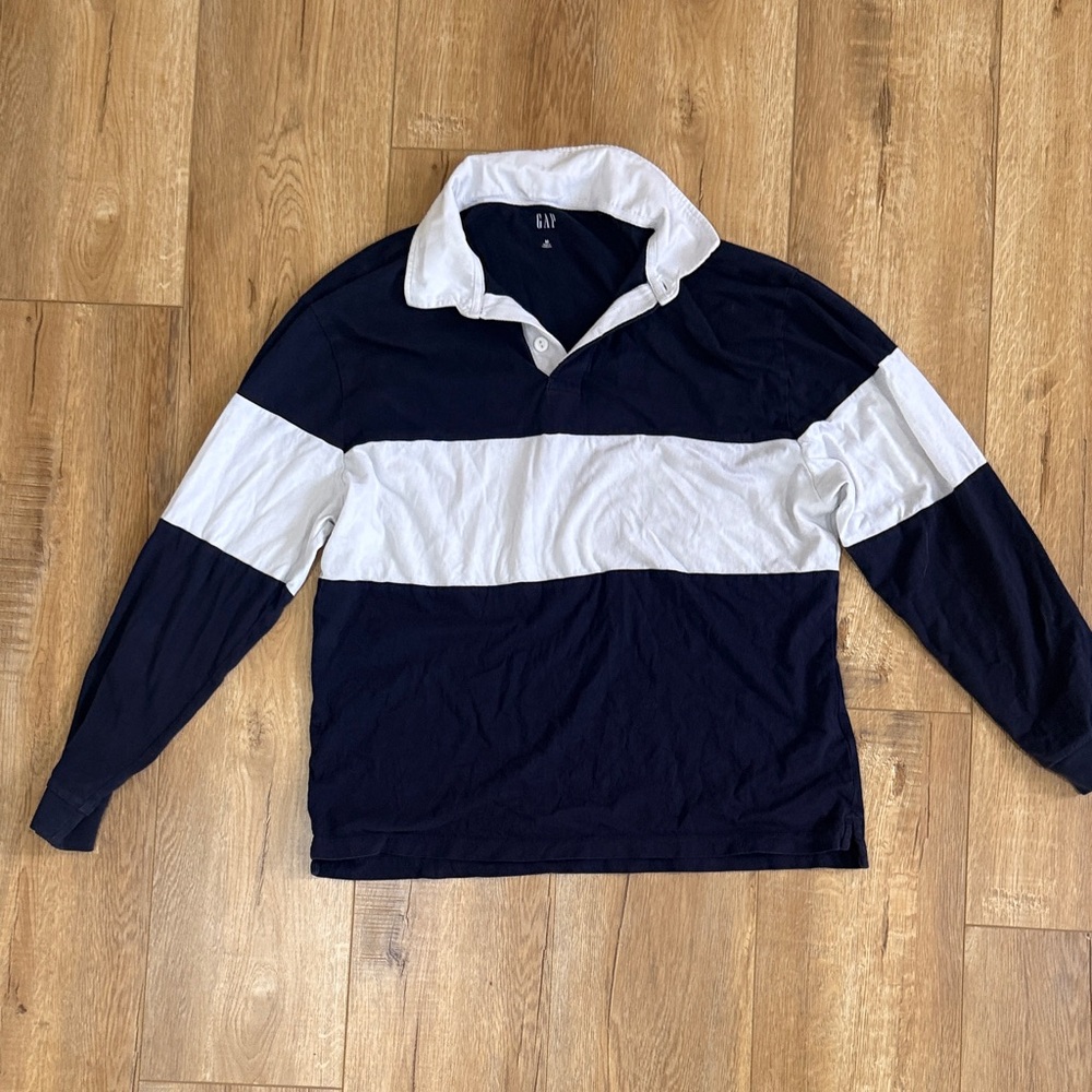 GAP Striped Long Sleeve Polo